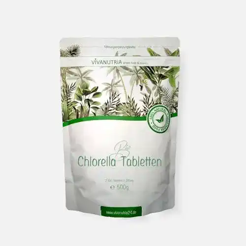 Bio-Chlorella Tabletten von Vivanutria 500g aus kontrolliert biologischem Anbau
