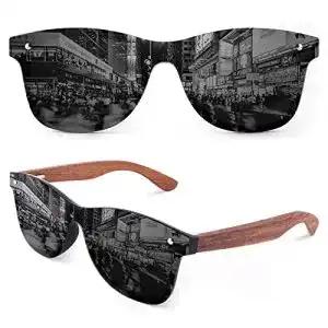 Holz Sonnenbrille Gqueen für Herren und Damen mit polarisierter Linse