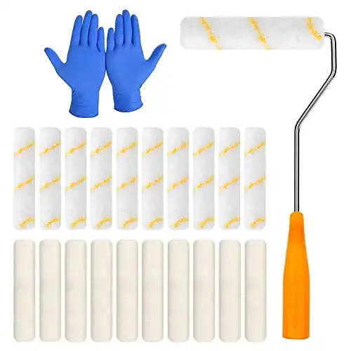 Farbroller Set mit 25 Farbwalzen und 20 Mini Pinseln