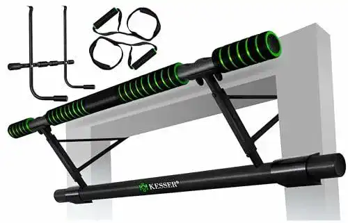 Klimmzugstange für Türrahmen mit Dip-Station und Power Ropes