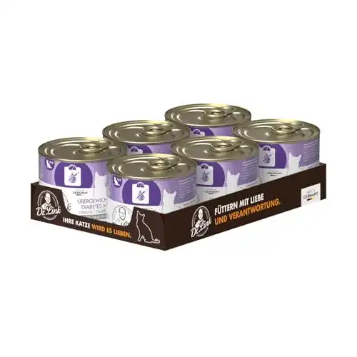 Diabetes Katzenfutter Dr. Link Vet Petcare Spezial-Diät 6x200g