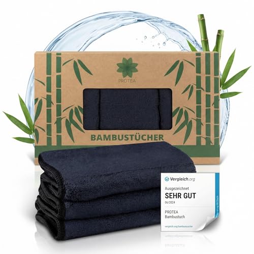Bambustücher Protea Anthrazit 3er-Set – saugstarke Trockentücher
