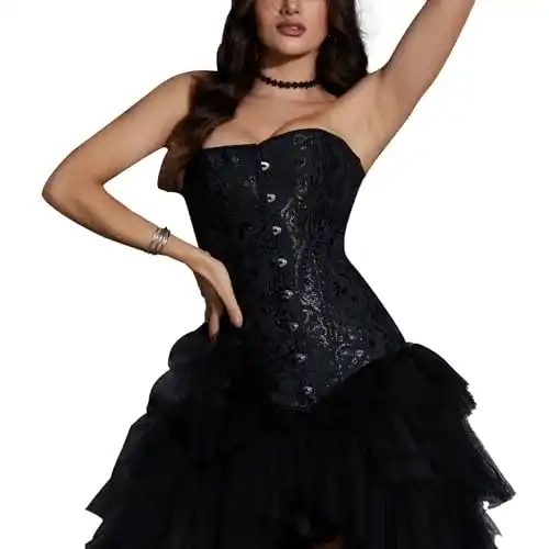 Korsett Miss Moly Damen Corsage Vintage Vollbrust in klassischen Farben