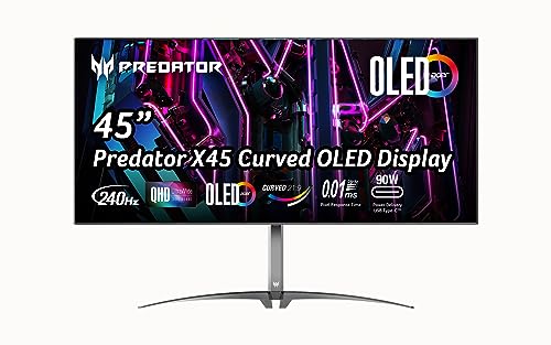 Acer Predator X45 Gaming Monitor 44,5 Zoll mit QHD und 240Hz