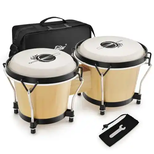 Bongo Eastar Trommeln 6 und 7 Zoll Holz Percussion Instrument