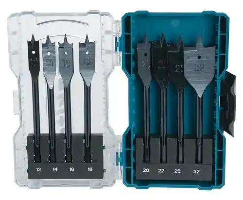 Flachfräsbohrer Makita E-08698 8-teiliges Set mit Aufbewahrungsbox