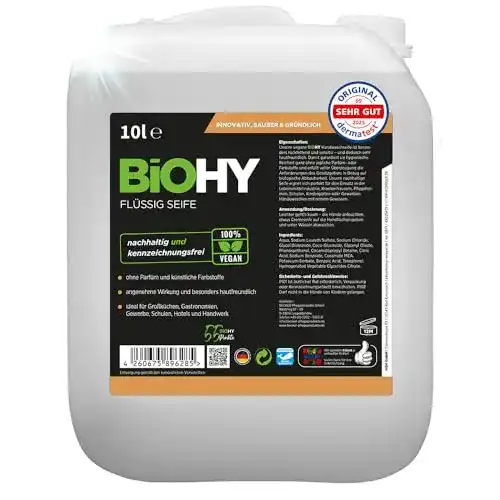 Flüssigseife 10 Liter BIOHY – Hautschonende Reinigung ohne künstliche Zusätze