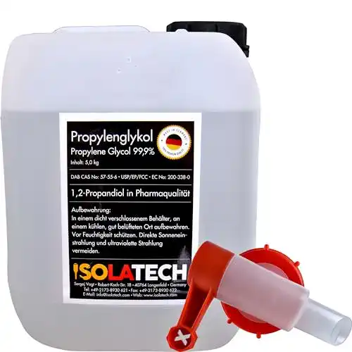 Propylenglykol Isolatech 5L 99,9% Pharmaqualität für Lebensmittel und Kosmetik