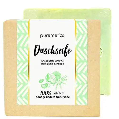 Naturseife Puremetics Zero Waste straffende Dusch-Seife mit Sheabutter und Limette