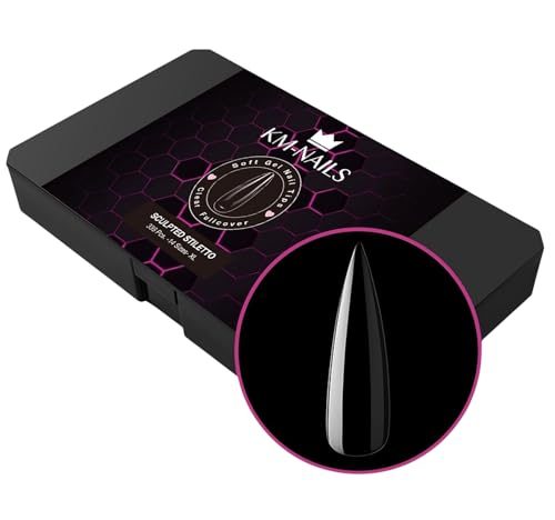 Acryl-Nägel KM-Nails 500 Sculpted Square Tips in schwarzer Tipbox