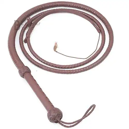 Bullwhip Lb’s Whip aus echtem Rindsleder, 8 Fuß lange Peitsche