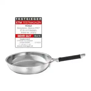 Edelstahlpfanne Rösle Silence Pro Bratpfanne 28 cm mit Silikongriff