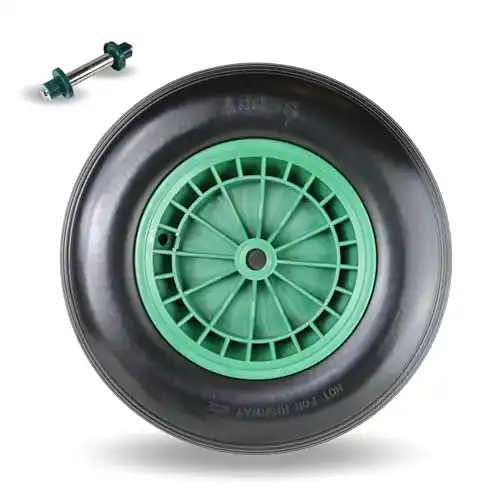 Vollgummi Schubkarrenrad Frosal PU 400 mm pannensicher mit Achse