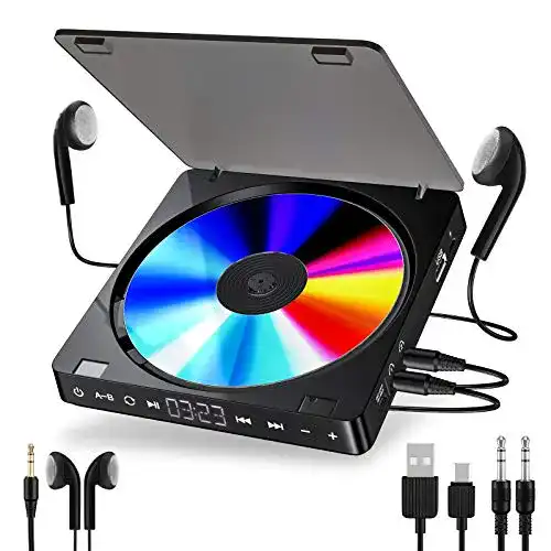 Gueray Tragbarer CD Player mit 1200 mAh Akku