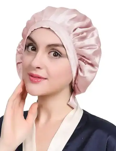 Schlafmütze aus 100% Maulbeerseide von LilySilk, rutschfest und verstellbar