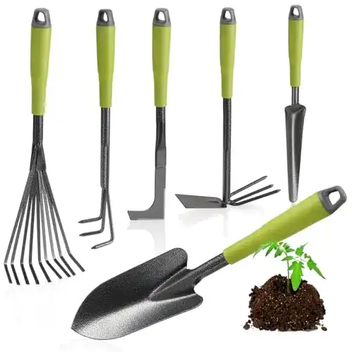 Gartenwerkzeug-Set com-four 6-teiliges Werkzeugset für Gartenarbeiten