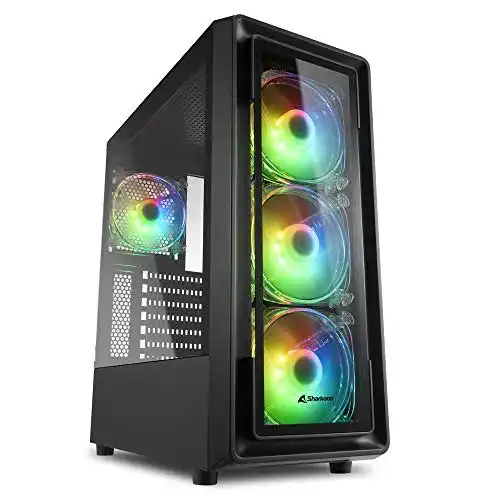 Sharkoon TK4 RGB Gehäuse für PC mit gehärtetem Glas und RGB-Lüftern