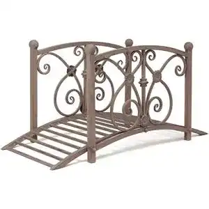 Teichbrücke Dekoleidenschaft aus Metall für Garten und Bachlauf