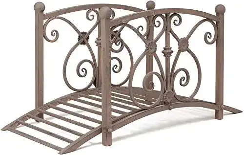 Teichbrücke Dekoleidenschaft aus Metall für Garten und Bachlauf