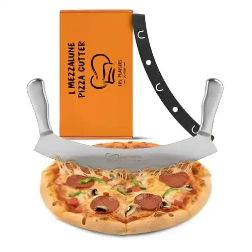 Wiegemesser Les Plaisirs Du Chef Pizzaschneider aus Edelstahl