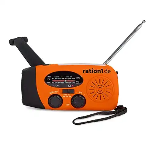 Kurbelradio mit Solar und LED Taschenlampe für Krisenvorsorge