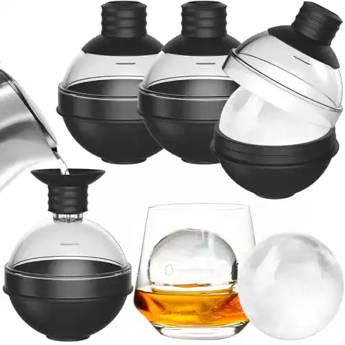 Trilink Silikon Eiskugelform für runde Eiswürfel – Set mit 4 Stück