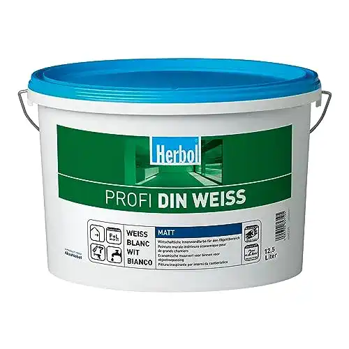 Wandfarbe Herbol Profi DIN weiß Innenfarbe matt, 12.5 Liter