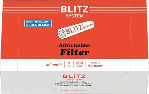 Aktivkohlefilter Blitz System 9 mm für Pfeifen und Zigaretten