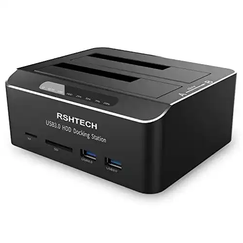 RSHTECH Dualschacht Festplatten-Dockingstation für schnelle Datensicherung