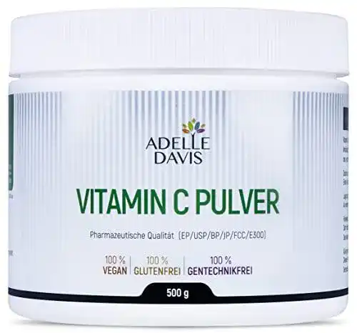 Adelle Davis Vitamin C Pulver 500 Gramm zur Unterstützung des Immunsystems
