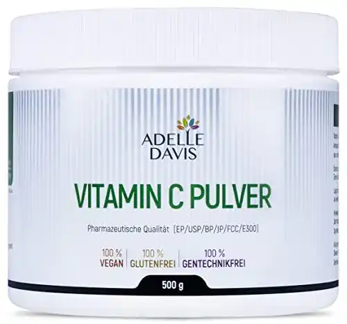 Adelle Davis Vitamin C Pulver 500 Gramm zur Unterstützung des Immunsystems