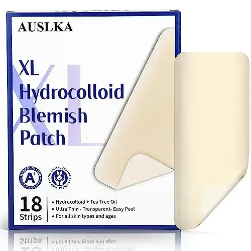 AUSLKA Akne Pickel Patch XL, 18 Hydrocolloid Strips für große Akne