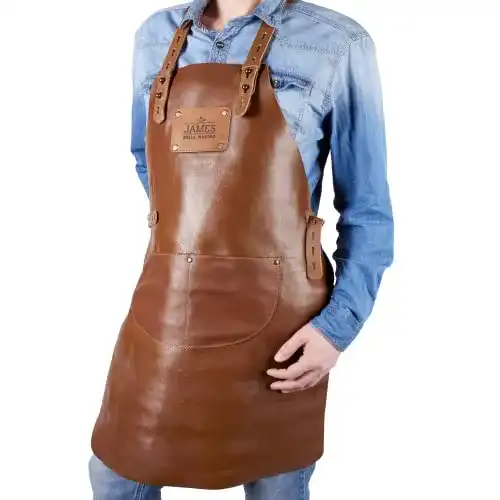 Grillschürze aus Leder mit individueller Namensgravur