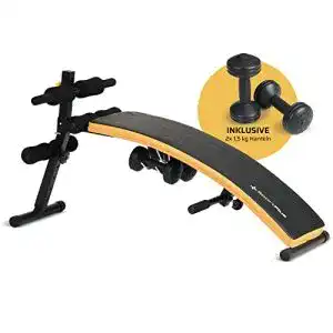 Klappbare Sit-Up-Bank mit 2x 1,5 kg Hanteln von Sportplus