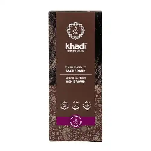 Braune Haarfarbe Khadi Aschbraun – Pflanzenhaarfarbe für natürliche Farbveränderung