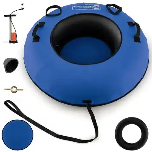 Aufblasbarer Schneereifen Costway mit Schleppleine, 100 cm
