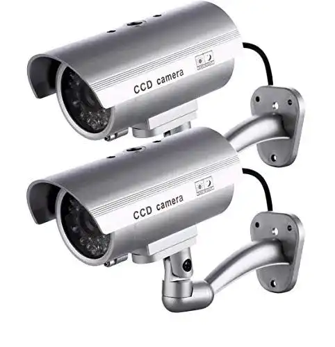 Kamera Attrappe CYYSHR 2 Stück mit LED-Licht für Sicherheit