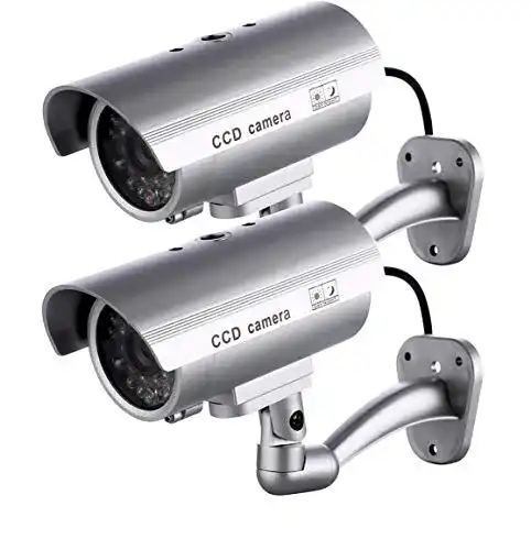 Kamera Attrappe CYYSHR 2 Stück mit LED-Licht für Sicherheit