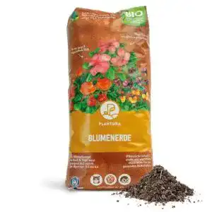 Torffreie Bio-Blumenerde von Plantura, klimafreundlich und vorgedüngt