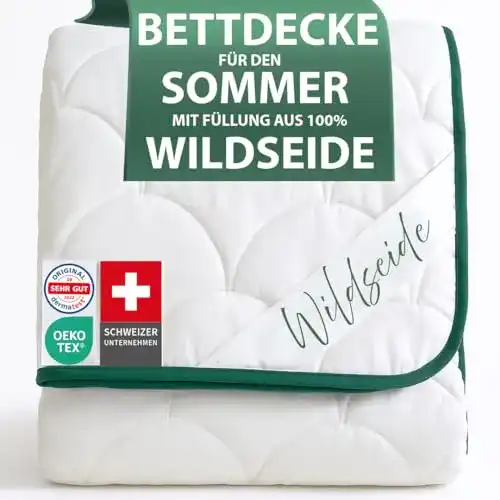 Leichte Bettdecke Welldora Sommerdecke 100×135 mit Wildseide