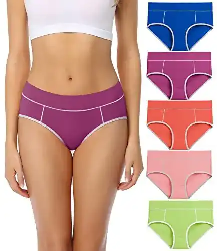 Damen Midi Taille Baumwollslips im 5er Pack von wirarpa