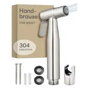 Bidet-Handbrause Praknu aus Edelstahl mit Halterung und Dichtungen