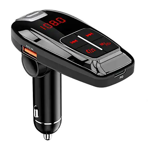 Bluetooth Freisprecheinrichtung SONRU FM Transmitter mit Schnellladung