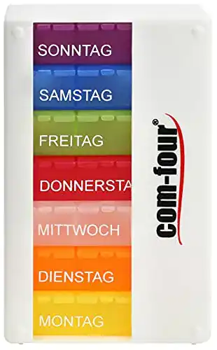 Medikamentendosierer com-four 7 Tage für bessere Lesbarkeit