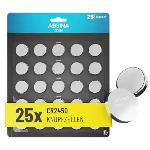 CR2450 Absina Knopfzelle 25 Stück für verschiedene Anwendungen