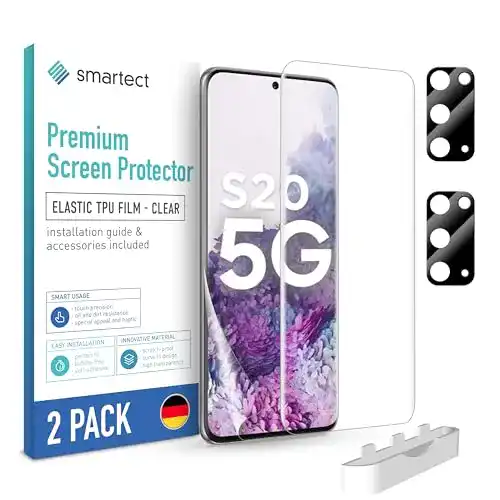 Smartect TPU Schutzfolie für Samsung Galaxy S20 – 2 + 2 Stück