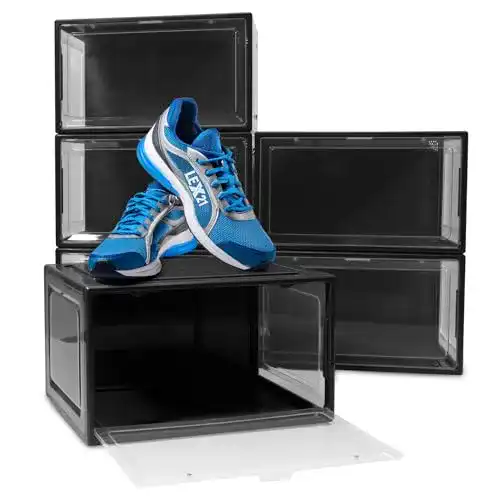 Bituxx LEX21 Schuhbox stapelbar aus Kunststoff im 6er Set