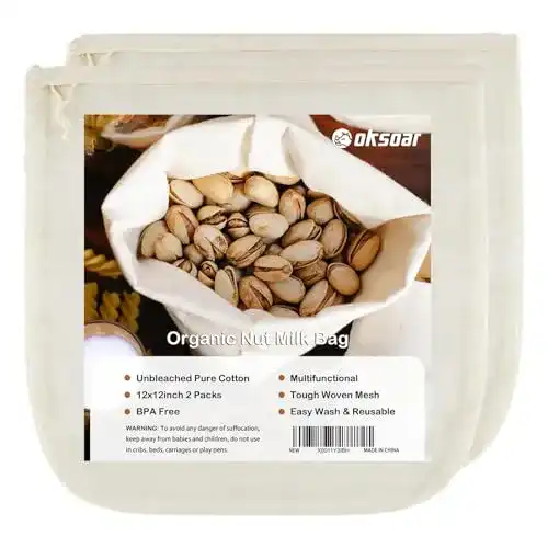 Nussmilchbeutel Oksoar zum Sieben, wiederverwendbar (2er-Pack)