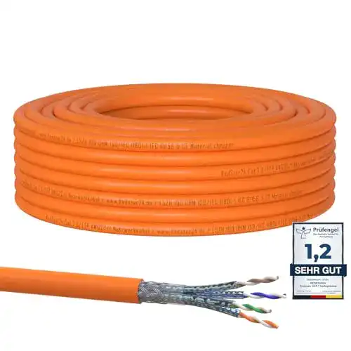 RedStar24 Cat 7 Verlegekabel 30 Meter für Netzwerkanwendungen