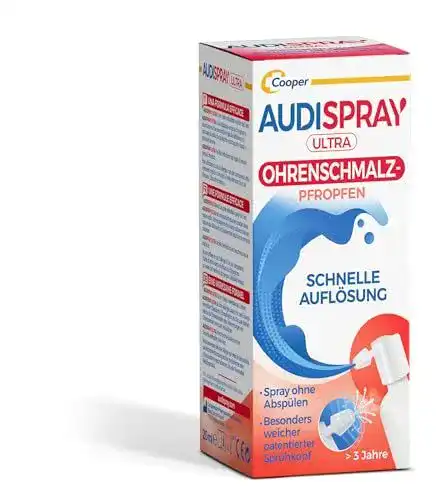 Ohrentropfen Audispray Ultra zur Behandlung von Ohrenschmalzpfropfen